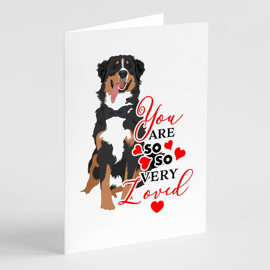 Bernese Mountain Dog #1 so Loved Greeting Cards Pack of 8 Blank Cards with Envelopes Whimsical A7 Size 5x7