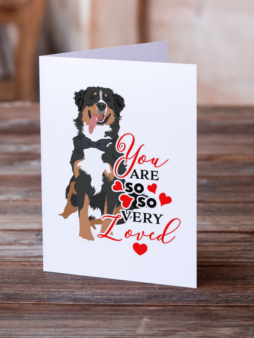 Bernese Mountain Dog #1 so Loved Greeting Cards Pack of 8 Blank Cards with Envelopes Whimsical A7 Size 5x7