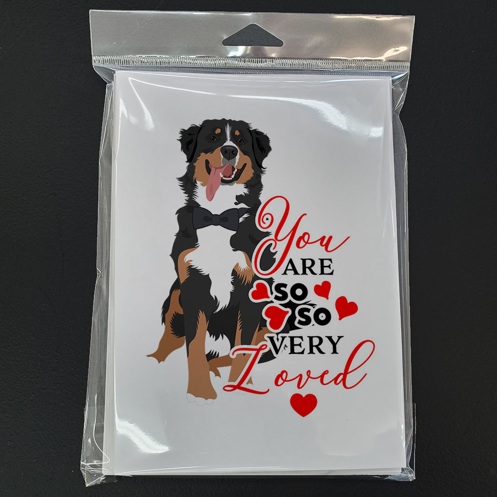Bernese Mountain Dog #1 so Loved Greeting Cards Pack of 8 Blank Cards with Envelopes Whimsical A7 Size 5x7