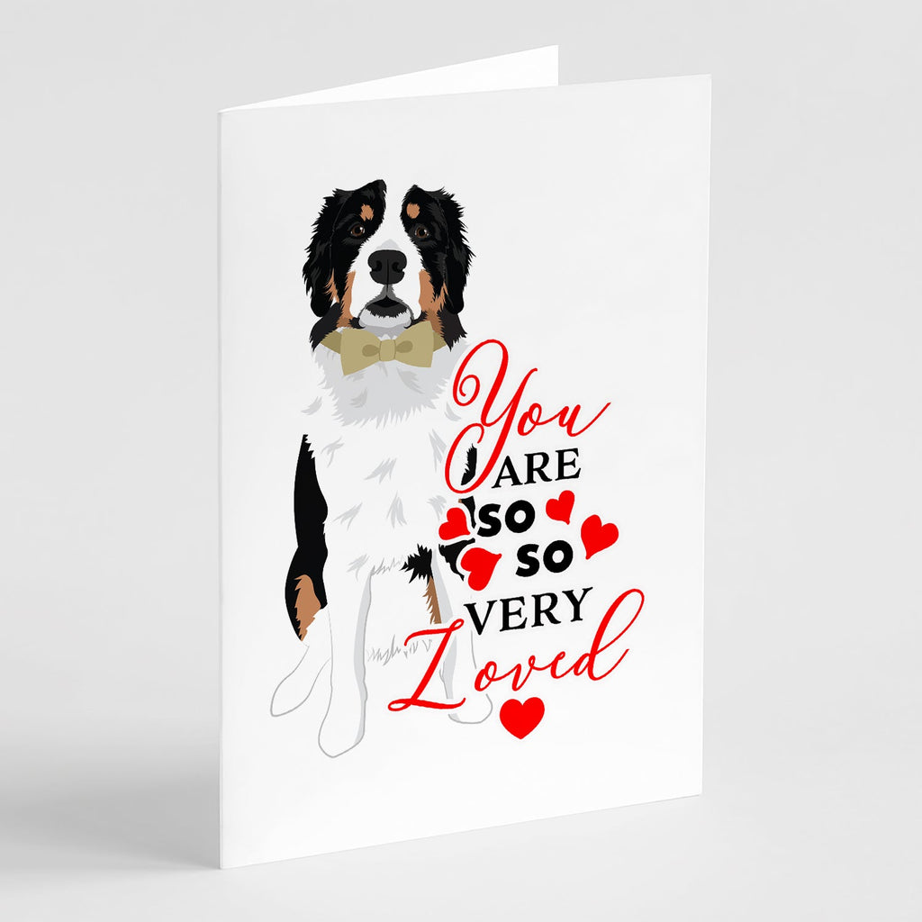 Bernese Mountain Dog #2 so Loved Greeting Cards Pack of 8 Blank Cards with Envelopes Whimsical A7 Size 5x7