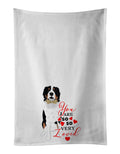 Bernese Mountain Dog #2 so Loved Kitchen Towel Set of 2 White Dish Towels Decorative Bathroom Hand towel for Hand, Face, Hair, Yoga, Tea, Dishcloth, 19 X 28", White