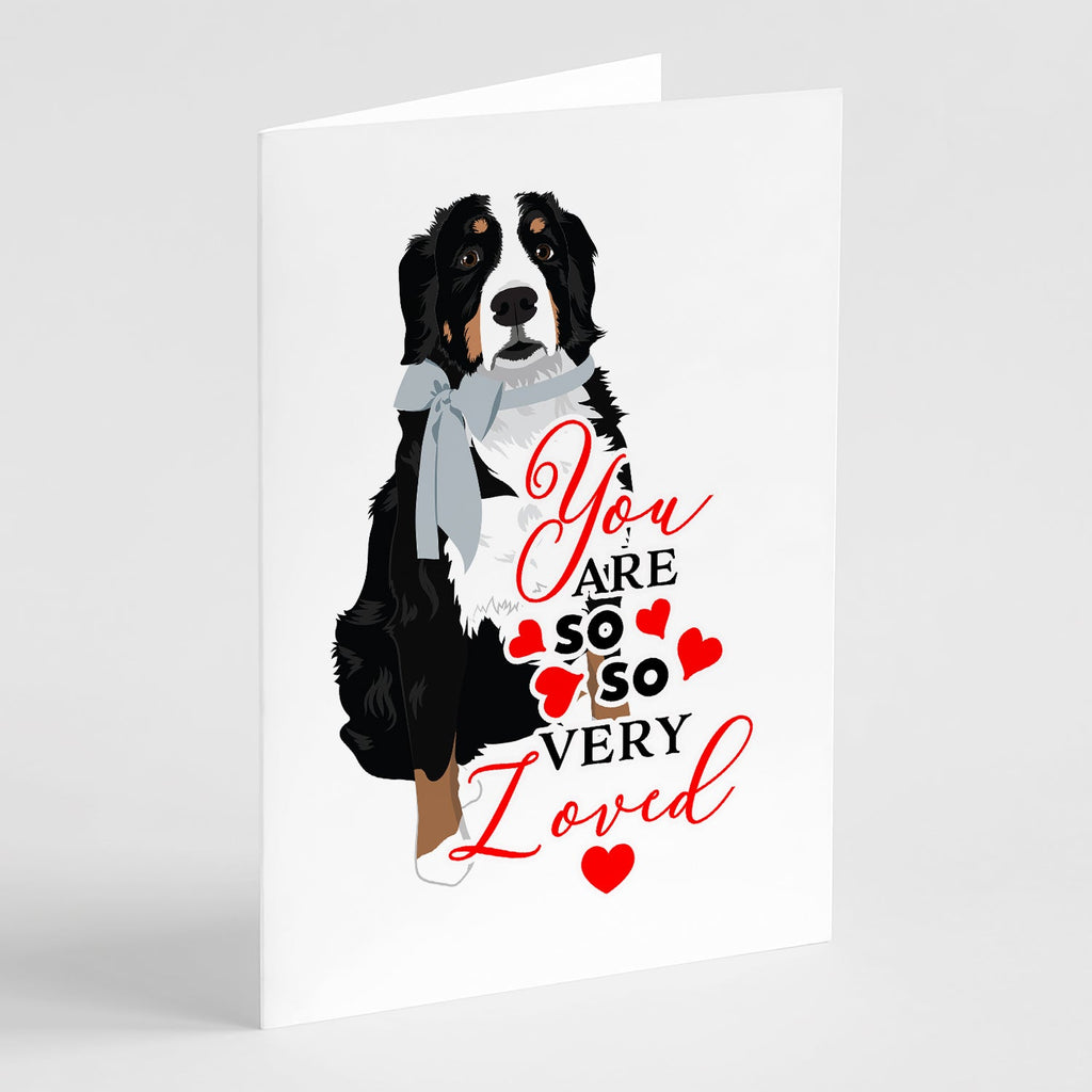 Bernese Mountain Dog #3 so Loved Greeting Cards Pack of 8 Blank Cards with Envelopes Whimsical A7 Size 5x7