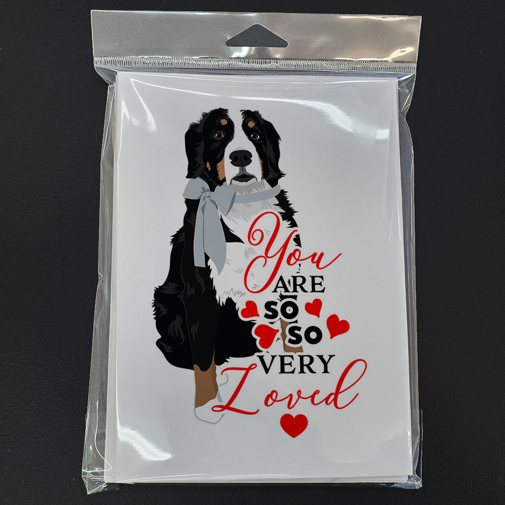 Bernese Mountain Dog #3 so Loved Greeting Cards Pack of 8 Blank Cards with Envelopes Whimsical A7 Size 5x7