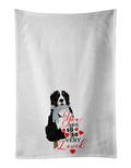 Bernese Mountain Dog #3 so Loved Kitchen Towel Set of 2 White Dish Towels Decorative Bathroom Hand towel for Hand, Face, Hair, Yoga, Tea, Dishcloth, 19 X 28", White
