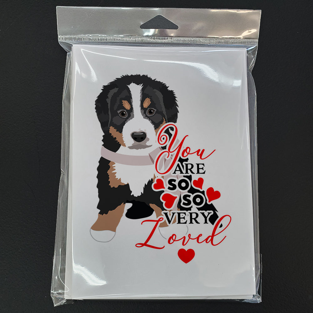 Bernese Mountain Dog Puppy #1 so Loved Greeting Cards Pack of 8 Blank Cards with Envelopes Whimsical A7 Size 5x7