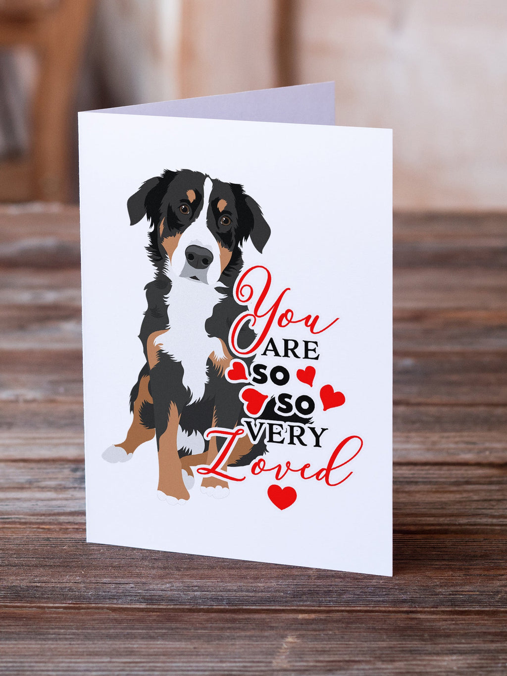 Bernese Mountain Dog Puppy #2 so Loved Greeting Cards Pack of 8 Blank Cards with Envelopes Whimsical A7 Size 5x7