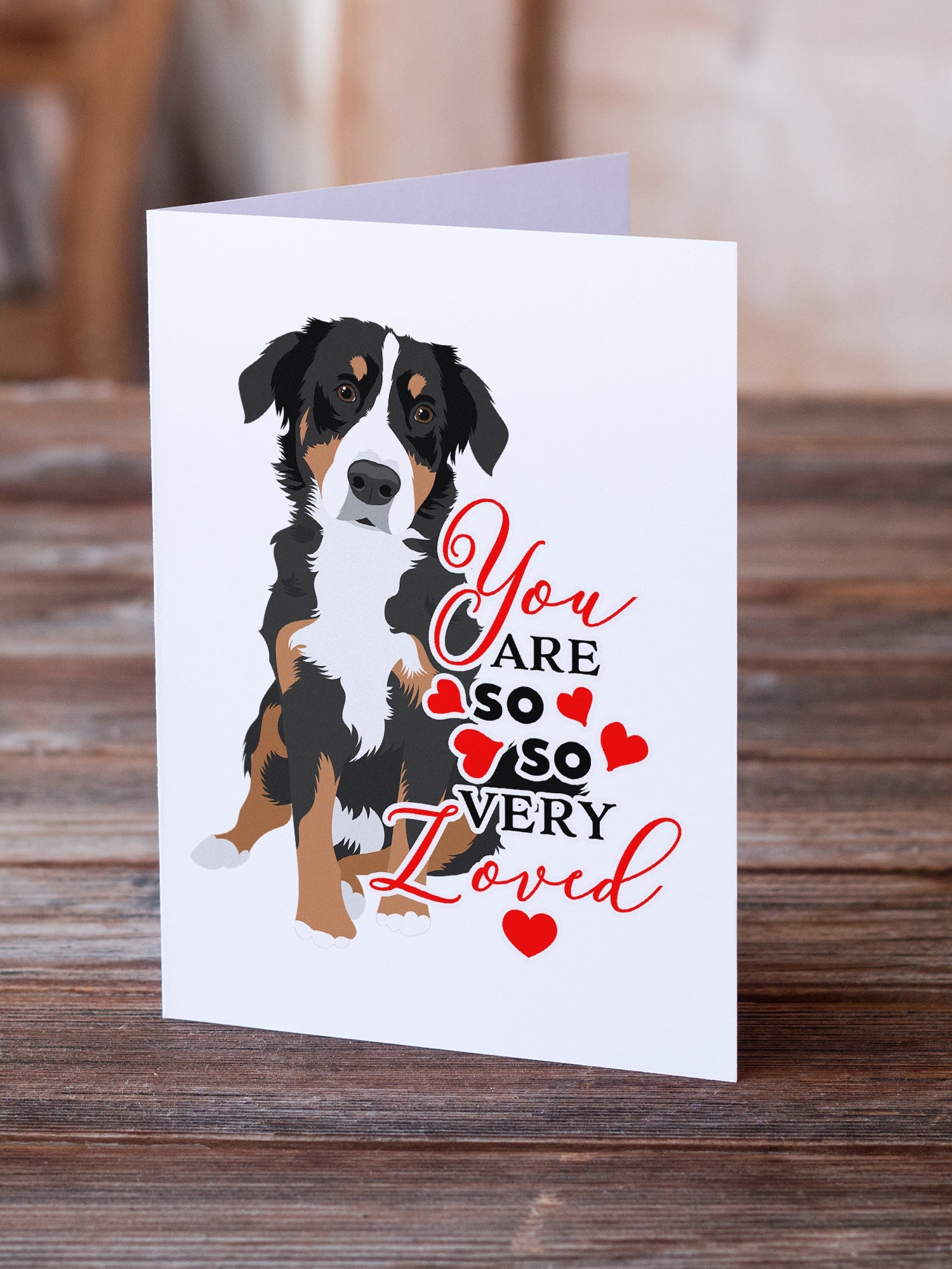 Bernese Mountain Dog Puppy #2 so Loved Greeting Cards Pack of 8 Blank Cards with Envelopes Whimsical A7 Size 5x7