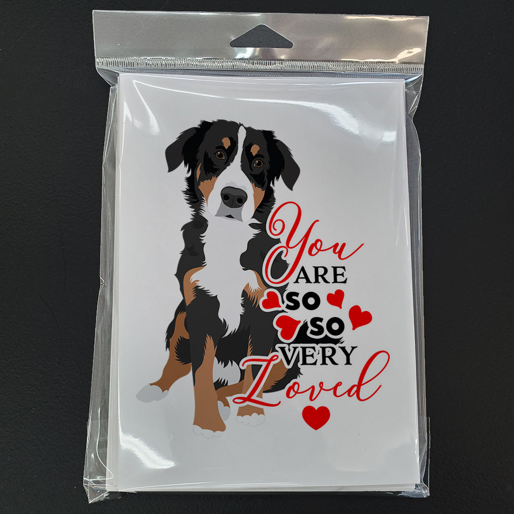 Bernese Mountain Dog Puppy #2 so Loved Greeting Cards Pack of 8 Blank Cards with Envelopes Whimsical A7 Size 5x7