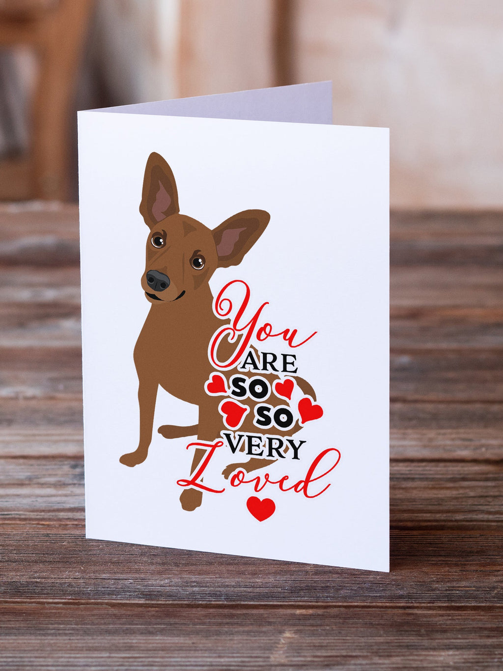 Chihuahua Chocolate #1 so Loved Greeting Cards Pack of 8 Blank Cards with Envelopes Whimsical A7 Size 5x7