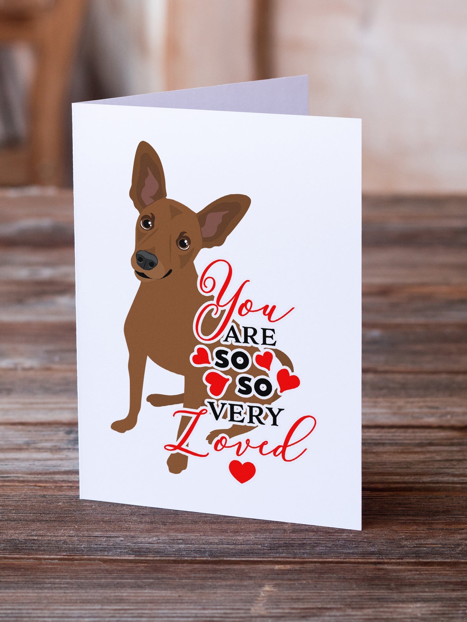 Chihuahua Chocolate #1 so Loved Greeting Cards Pack of 8 Blank Cards with Envelopes Whimsical A7 Size 5x7