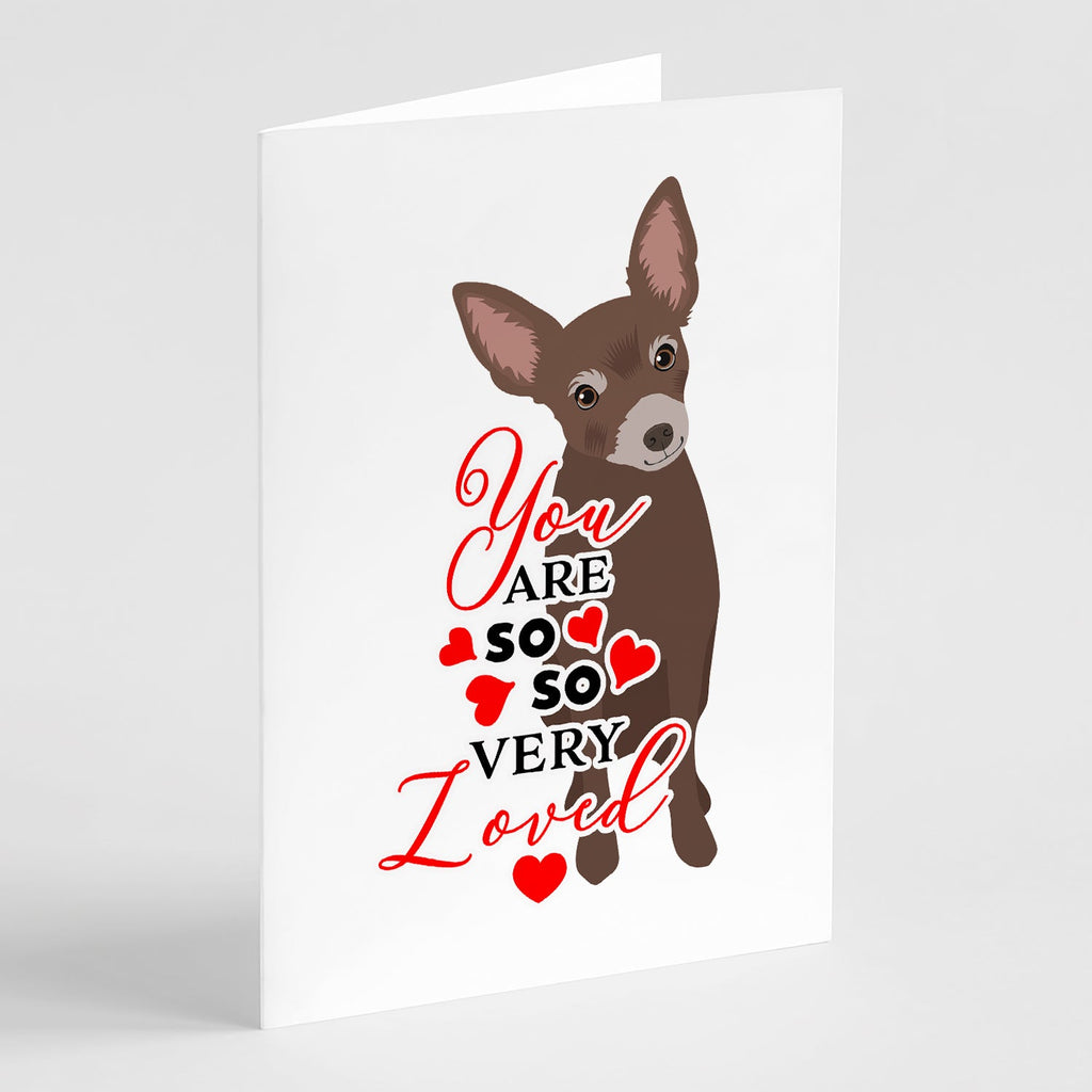 Chihuahua Chocolate #2 so Loved Greeting Cards Pack of 8 Blank Cards with Envelopes Whimsical A7 Size 5x7