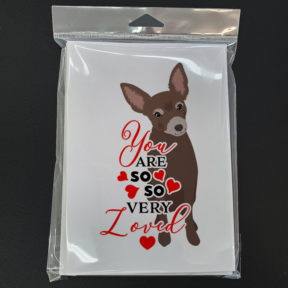 Chihuahua Chocolate #2 so Loved Greeting Cards Pack of 8 Blank Cards with Envelopes Whimsical A7 Size 5x7