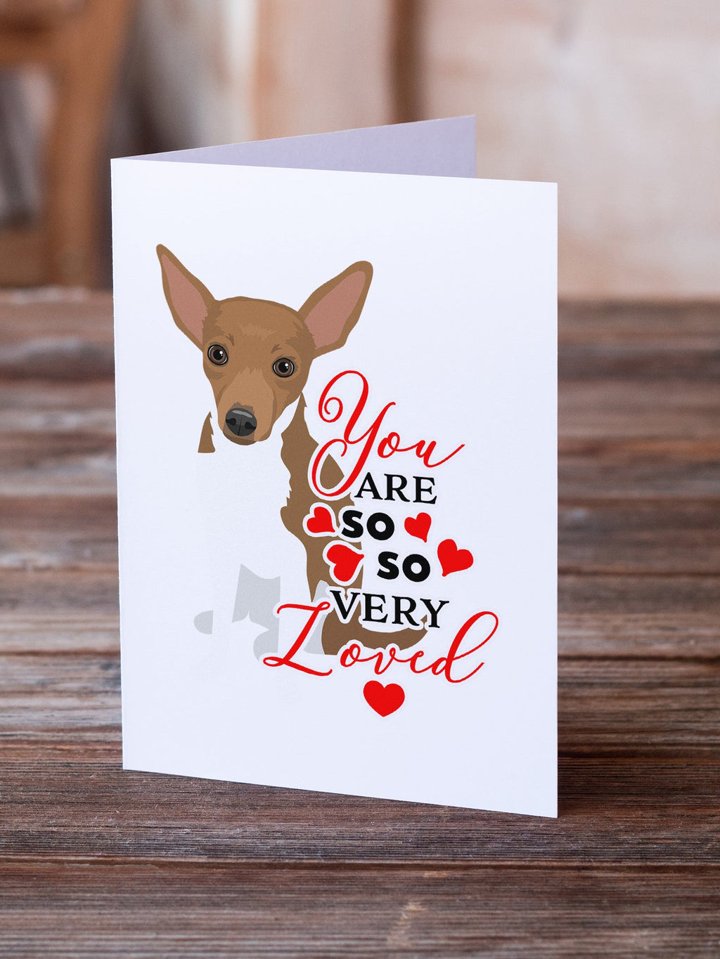 Chihuahua Chocolate and White #1 so Loved Greeting Cards Pack of 8 Blank Cards with Envelopes Whimsical A7 Size 5x7