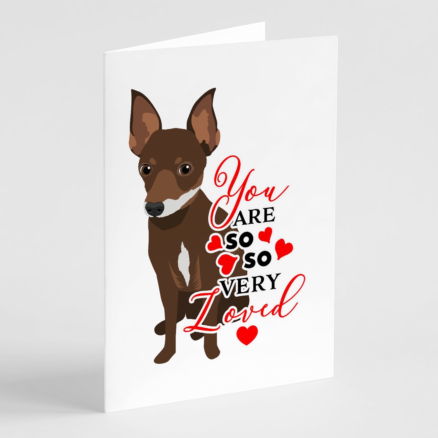 Chihuahua Chocolate and White #2 so Loved Greeting Cards Pack of 8 Blank Cards with Envelopes Whimsical A7 Size 5x7