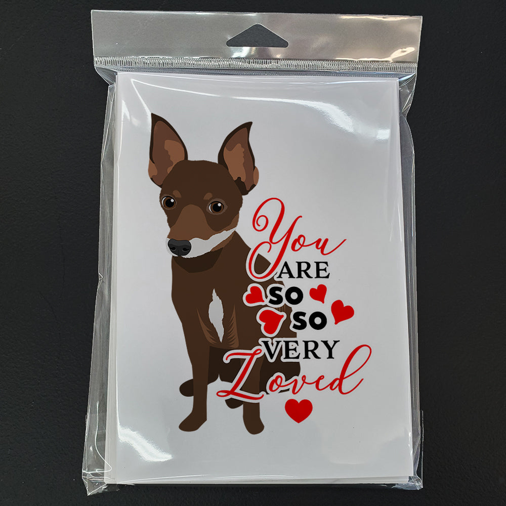 Chihuahua Chocolate and White #2 so Loved Greeting Cards Pack of 8 Blank Cards with Envelopes Whimsical A7 Size 5x7