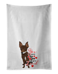 Chihuahua Chocolate and White #2 so Loved Kitchen Towel Set of 2 White Dish Towels Decorative Bathroom Hand towel for Hand, Face, Hair, Yoga, Tea, Dishcloth, 19 X 28", White