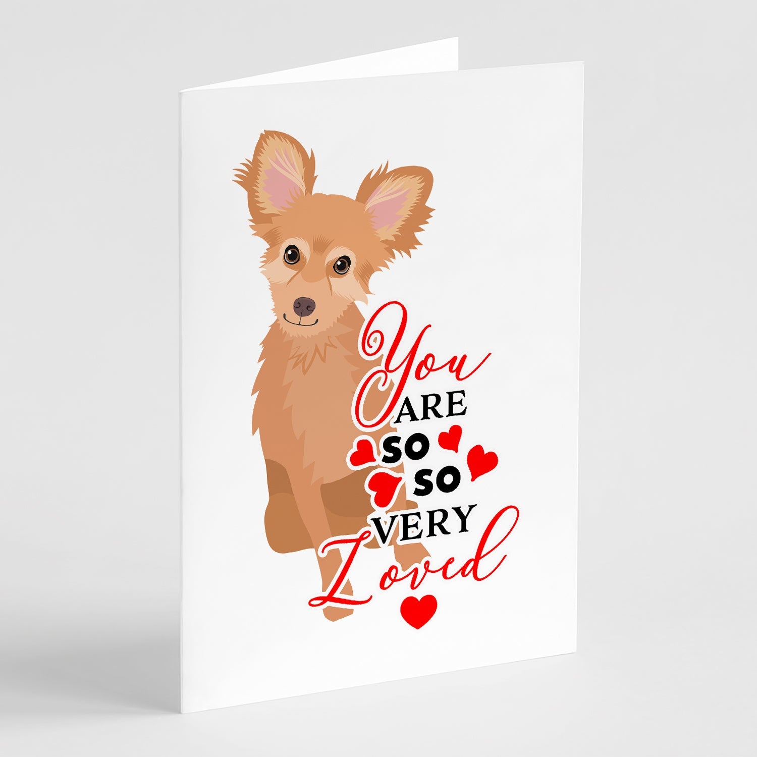 Chihuahua Fawn so Loved Greeting Cards Pack of 8 Blank Cards with Envelopes Whimsical A7 Size 5x7
