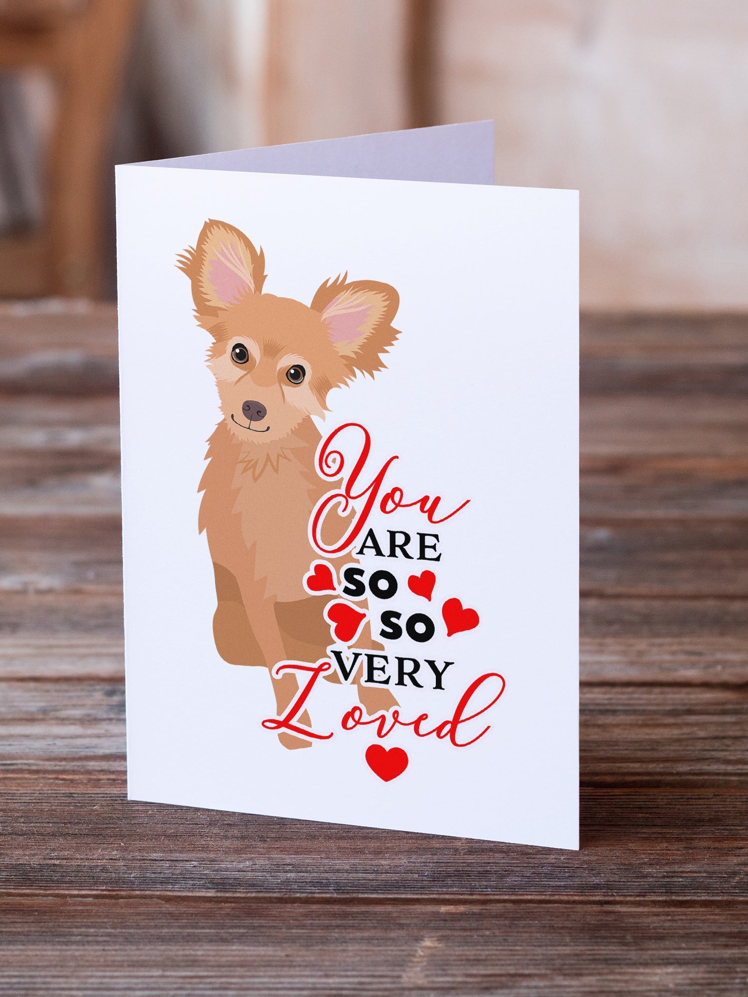 Chihuahua Fawn so Loved Greeting Cards Pack of 8 Blank Cards with Envelopes Whimsical A7 Size 5x7