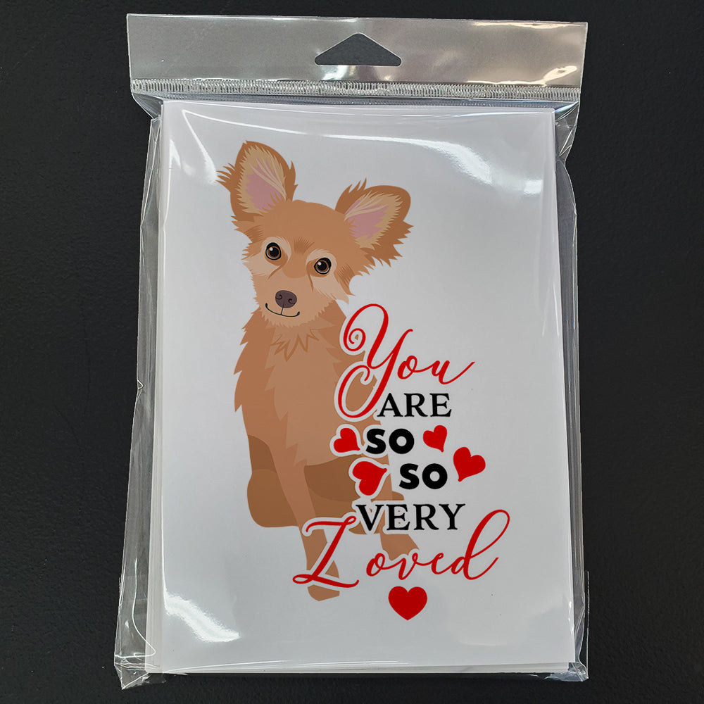 Chihuahua Fawn so Loved Greeting Cards Pack of 8 Blank Cards with Envelopes Whimsical A7 Size 5x7