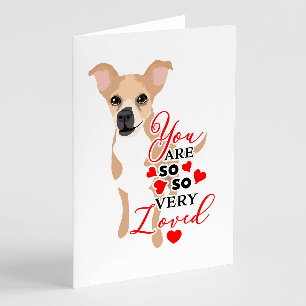 Chihuahua Gold and White so Loved Greeting Cards Pack of 8 Blank Cards with Envelopes Whimsical A7 Size 5x7