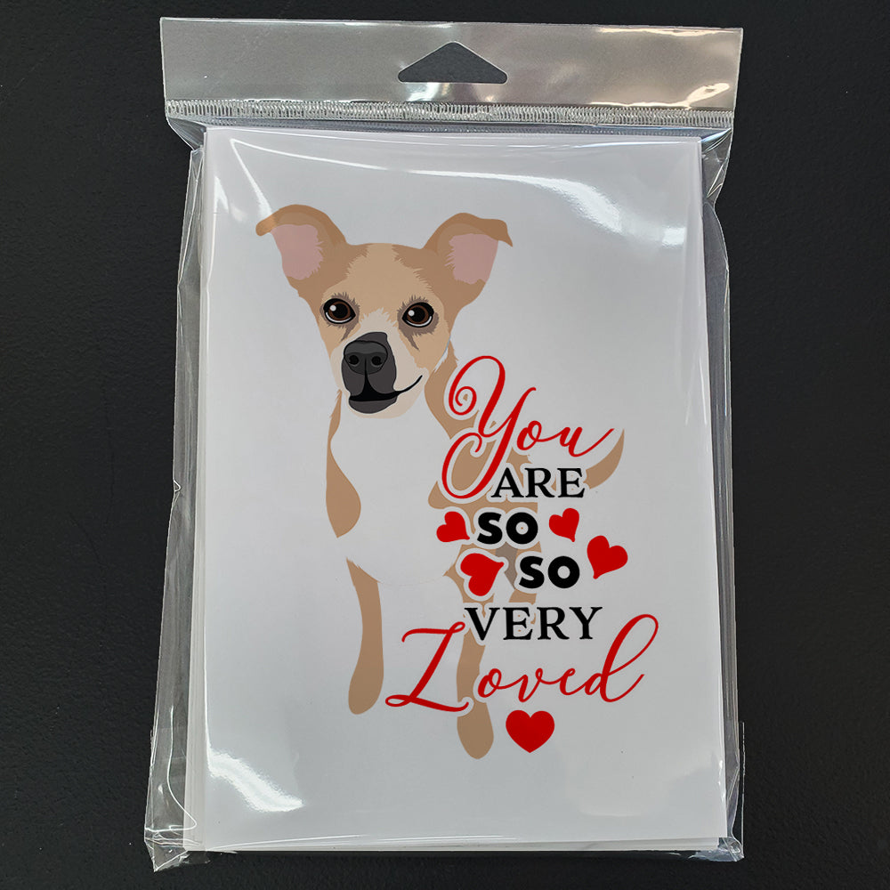 Chihuahua Gold and White so Loved Greeting Cards Pack of 8 Blank Cards with Envelopes Whimsical A7 Size 5x7