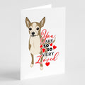 Chihuahua Silver and Tan so Loved Greeting Cards Pack of 8 Blank Cards with Envelopes Whimsical A7 Size 5x7