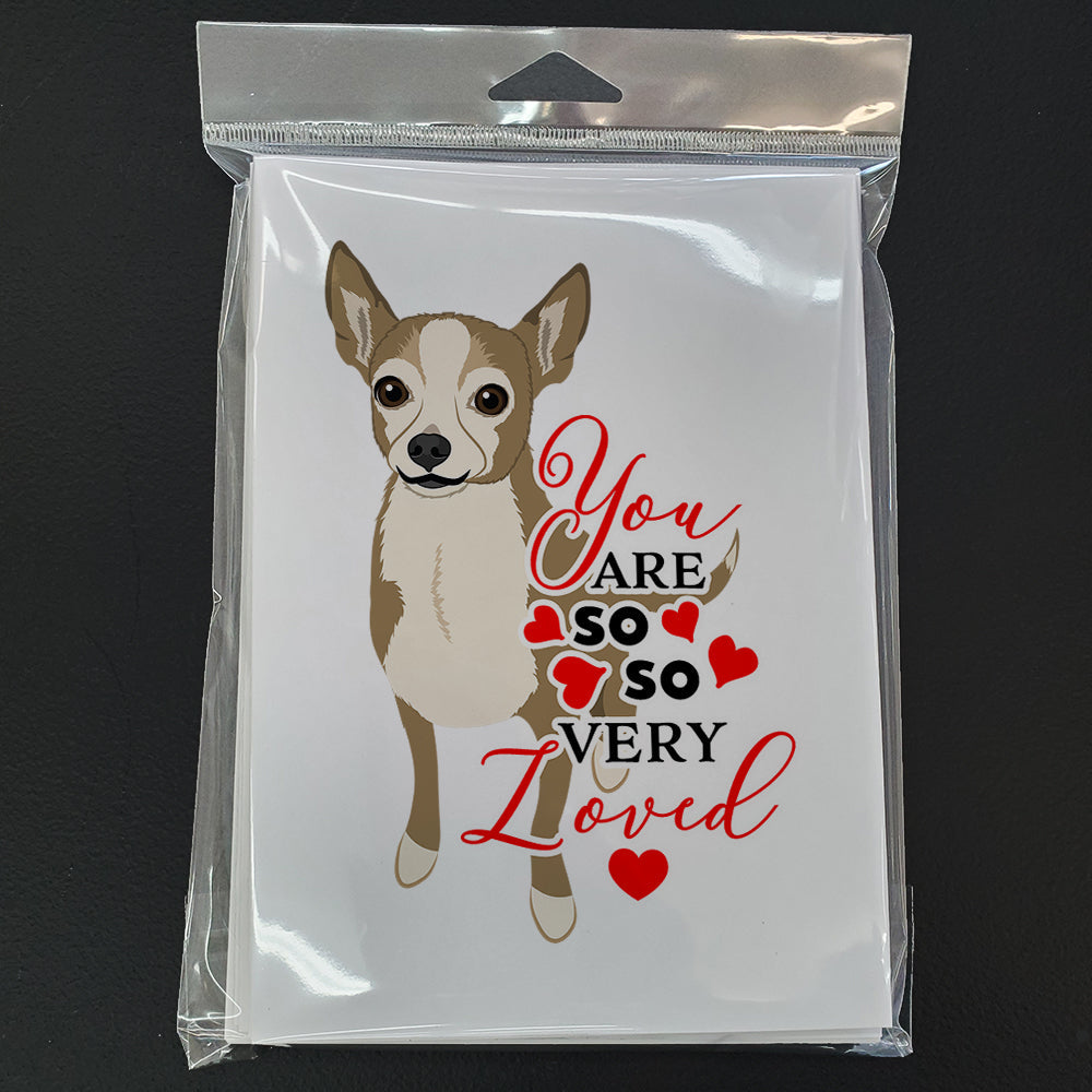 Chihuahua Silver and Tan so Loved Greeting Cards Pack of 8 Blank Cards with Envelopes Whimsical A7 Size 5x7