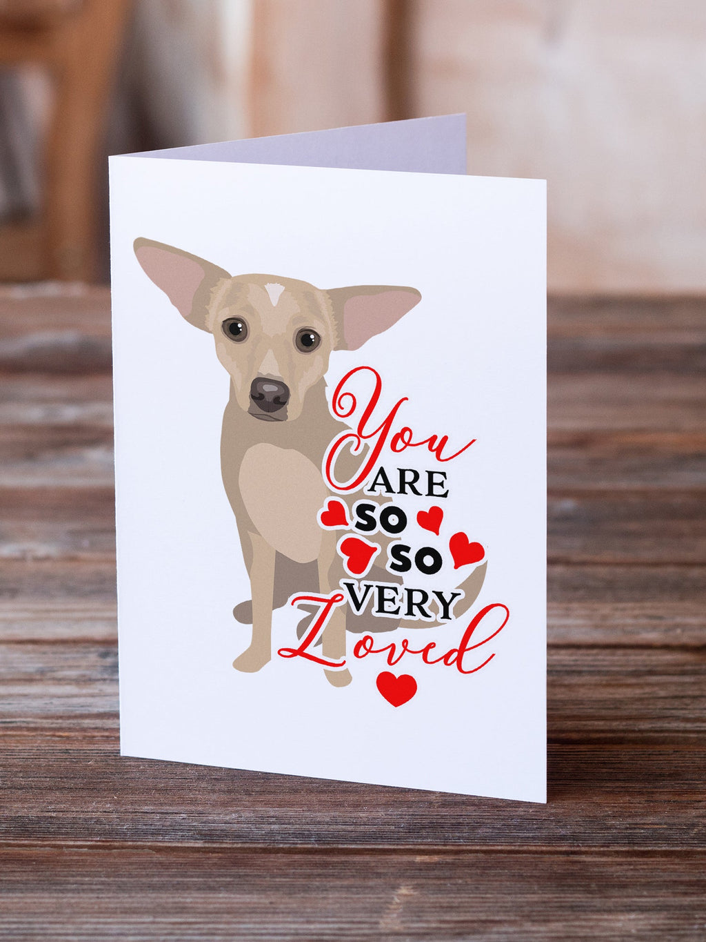 Chihuahua Silver so Loved Greeting Cards Pack of 8 Blank Cards with Envelopes Whimsical A7 Size 5x7
