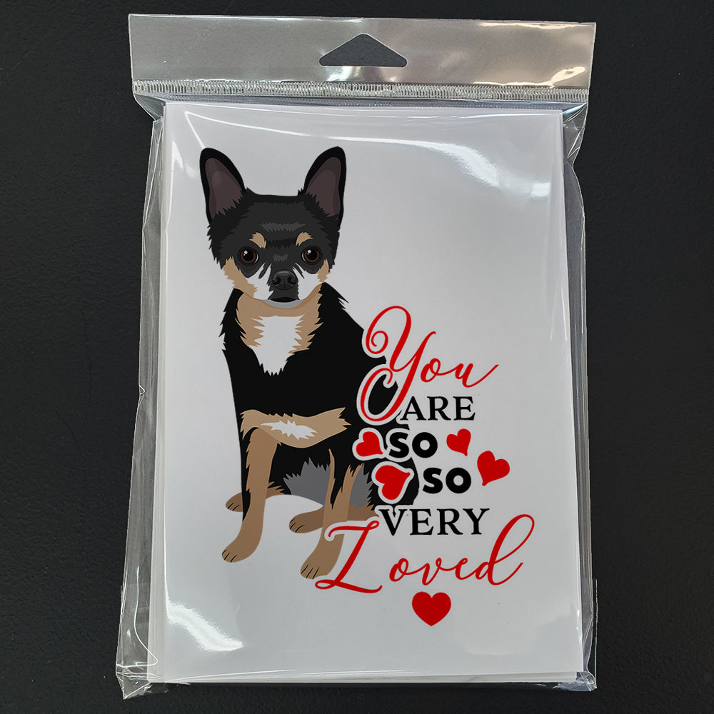 Chihuahua Tricolor #2 so Loved Greeting Cards Pack of 8 Blank Cards with Envelopes Whimsical A7 Size 5x7