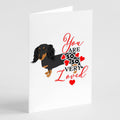 Dachshund Black and Tan #2 so Loved Greeting Cards Pack of 8 Blank Cards with Envelopes Whimsical A7 Size 5x7