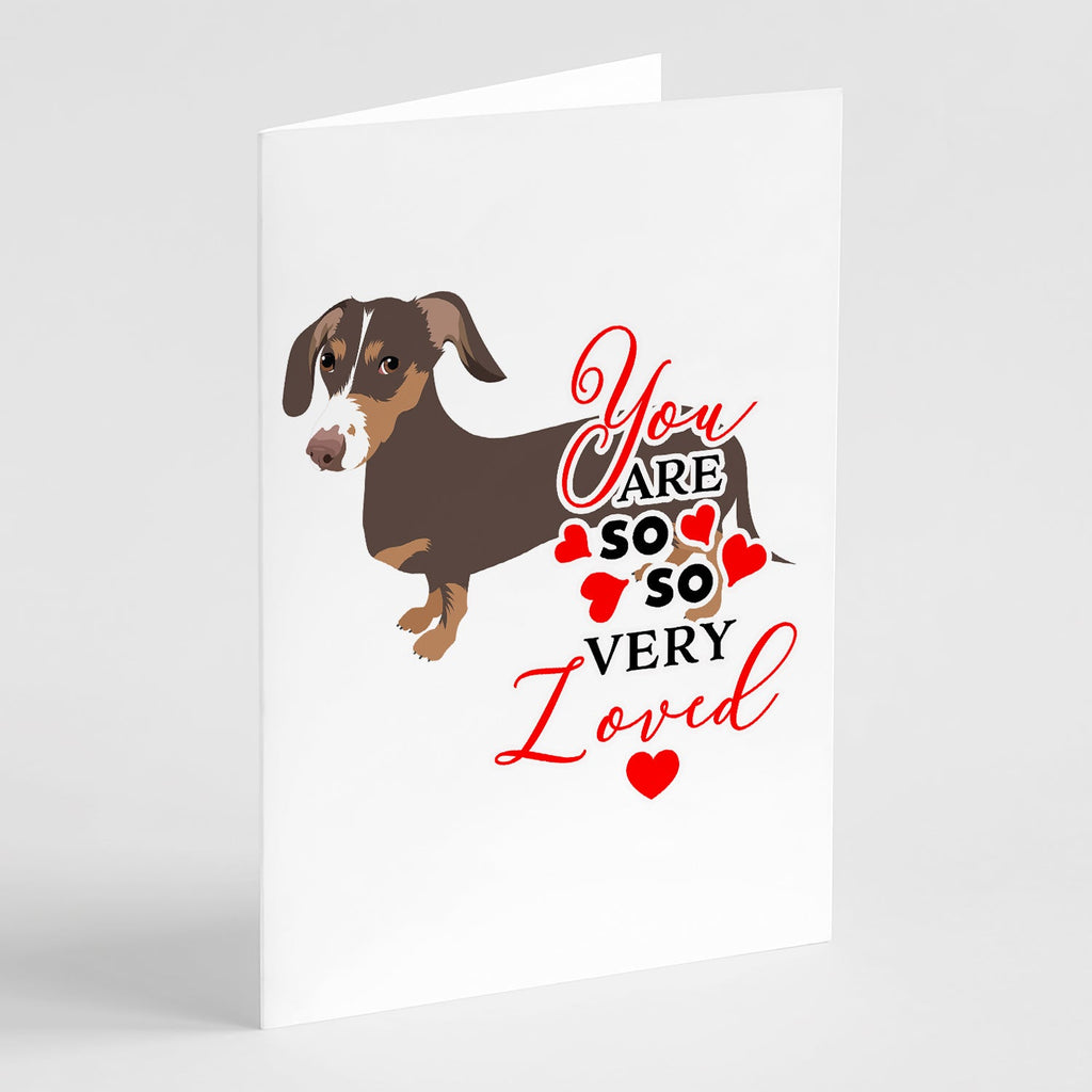 Dachshund Chocolate and Tan so Loved Greeting Cards Pack of 8 Blank Cards with Envelopes Whimsical A7 Size 5x7