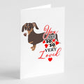 Dachshund Chocolate and Tan so Loved Greeting Cards Pack of 8 Blank Cards with Envelopes Whimsical A7 Size 5x7