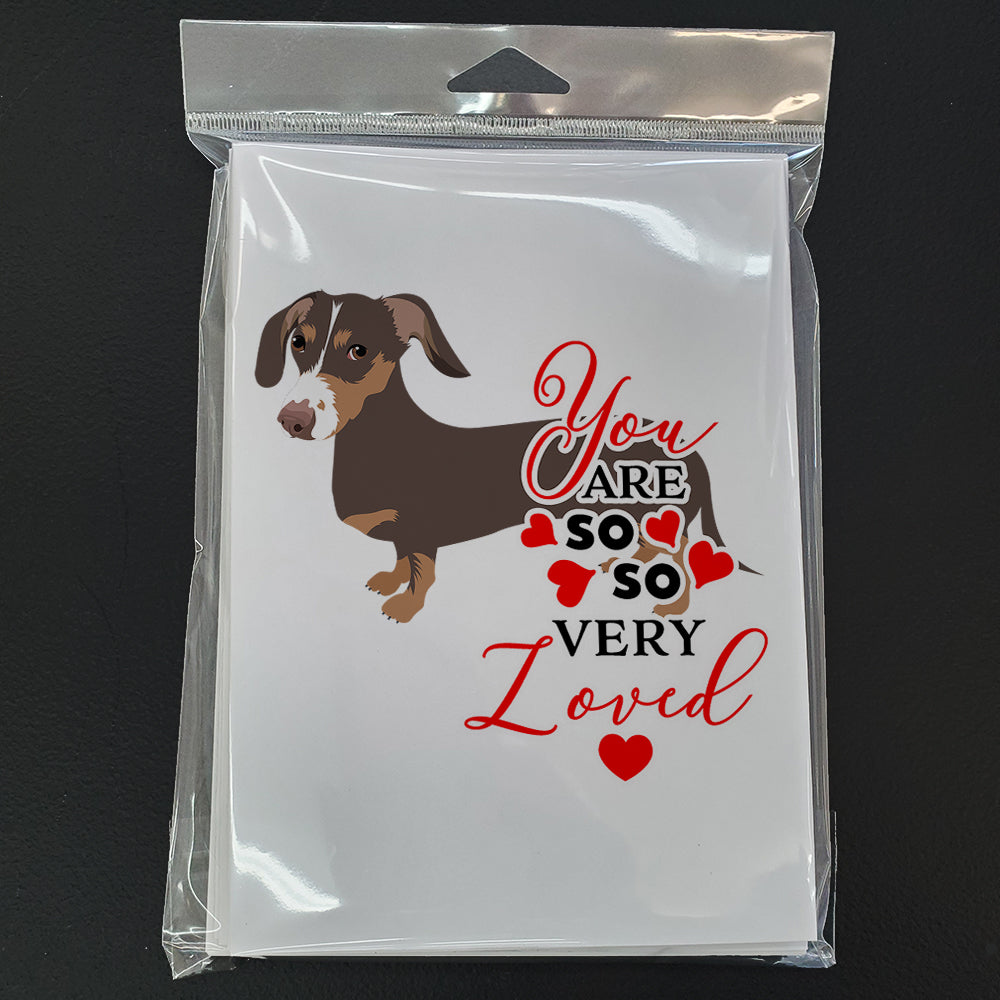 Dachshund Chocolate and Tan so Loved Greeting Cards Pack of 8 Blank Cards with Envelopes Whimsical A7 Size 5x7