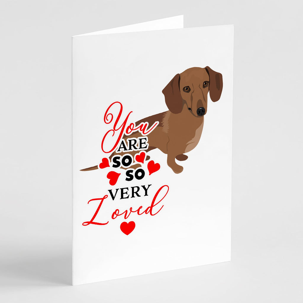 Dachshund Chocolate so Loved Greeting Cards Pack of 8 Blank Cards with Envelopes Whimsical A7 Size 5x7
