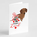 Dachshund Chocolate so Loved Greeting Cards Pack of 8 Blank Cards with Envelopes Whimsical A7 Size 5x7