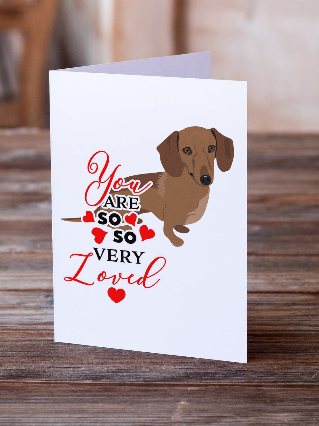 Dachshund Chocolate so Loved Greeting Cards Pack of 8 Blank Cards with Envelopes Whimsical A7 Size 5x7