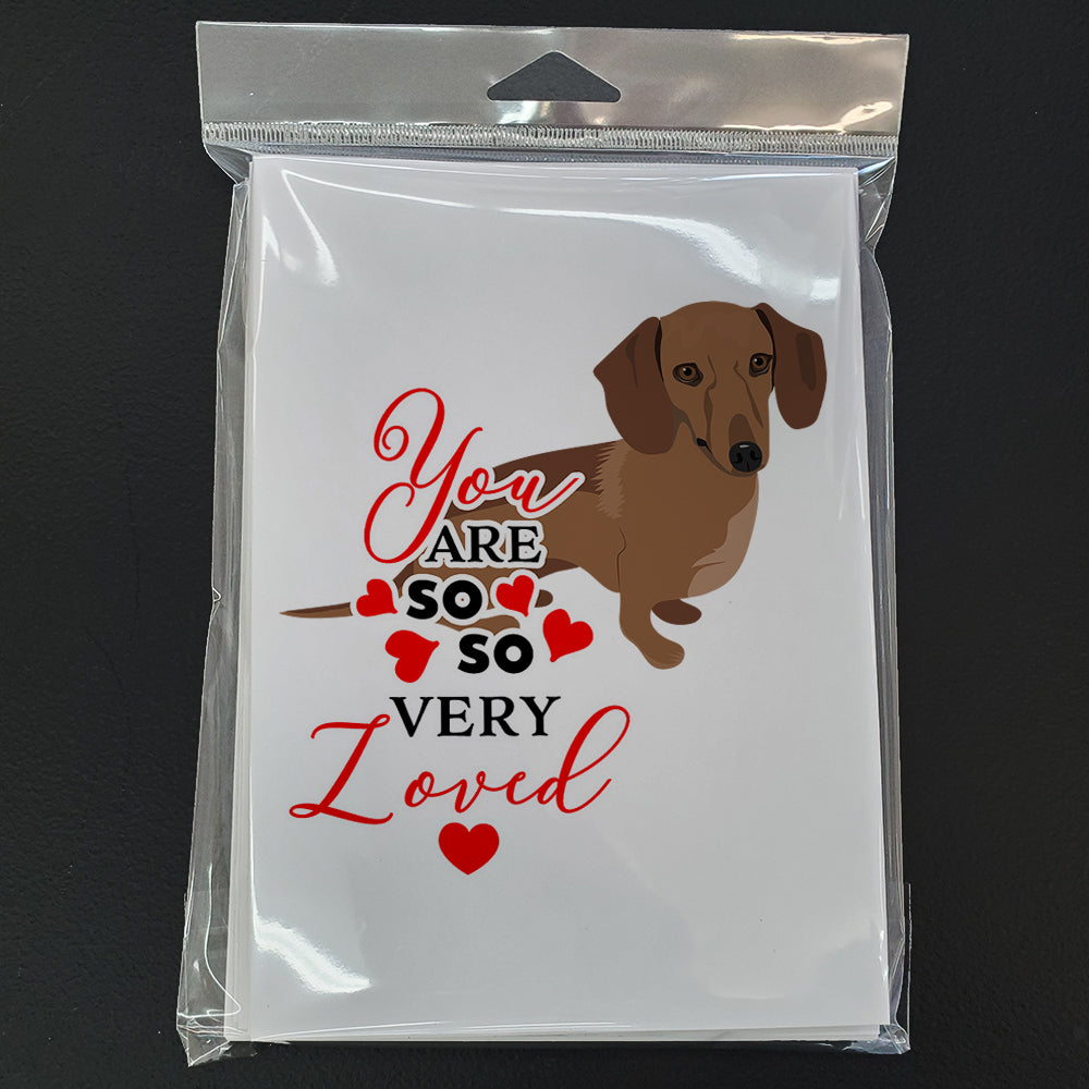 Dachshund Chocolate so Loved Greeting Cards Pack of 8 Blank Cards with Envelopes Whimsical A7 Size 5x7