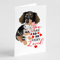 Dachshund Dapple #1 so Loved Greeting Cards Pack of 8 Blank Cards with Envelopes Whimsical A7 Size 5x7