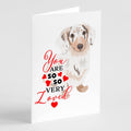 Dachshund Dapple #2 so Loved Greeting Cards Pack of 8 Blank Cards with Envelopes Whimsical A7 Size 5x7