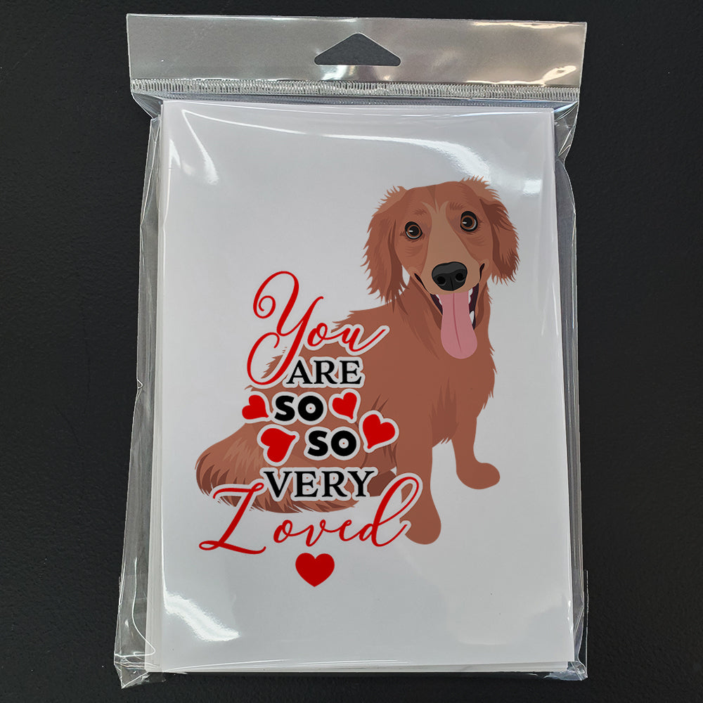 Dachshund Red #1 so Loved Greeting Cards Pack of 8 Blank Cards with Envelopes Whimsical A7 Size 5x7