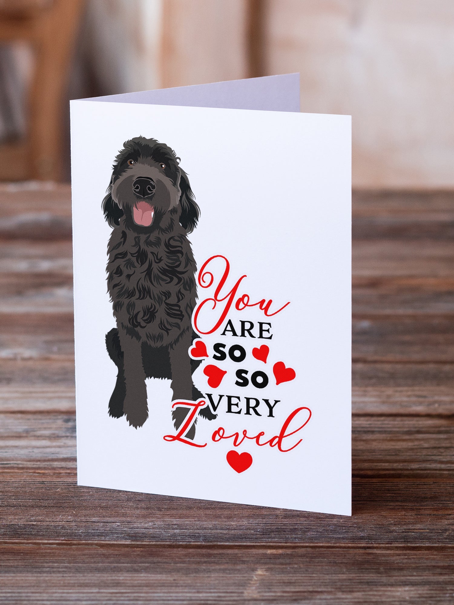 Doodle Black #1 so Loved Greeting Cards Pack of 8 Blank Cards with Envelopes Whimsical A7 Size 5x7