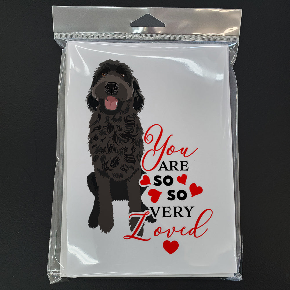 Doodle Black #1 so Loved Greeting Cards Pack of 8 Blank Cards with Envelopes Whimsical A7 Size 5x7