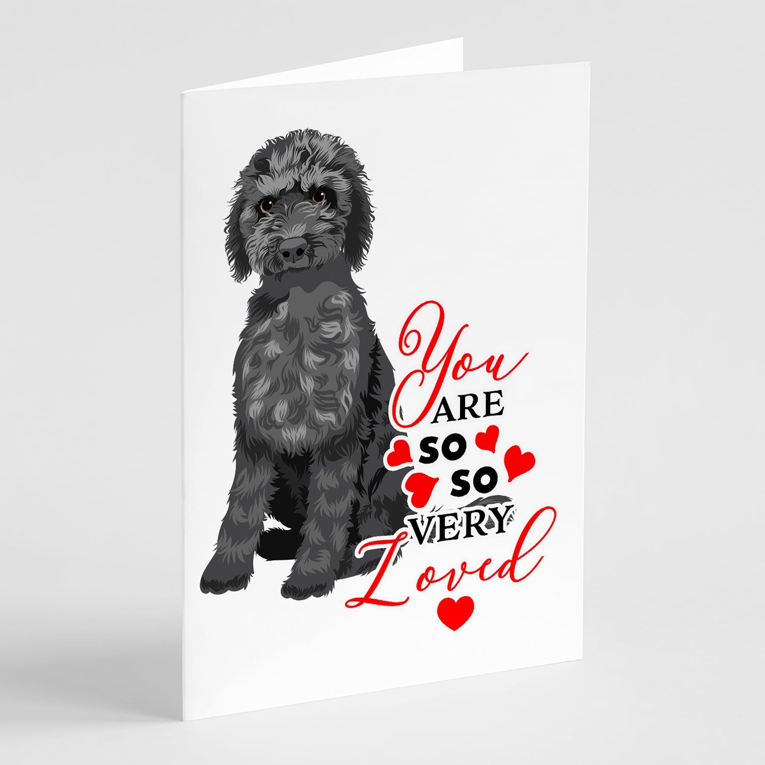 Doodle Black #2 so Loved Greeting Cards Pack of 8 Blank Cards with Envelopes Whimsical A7 Size 5x7