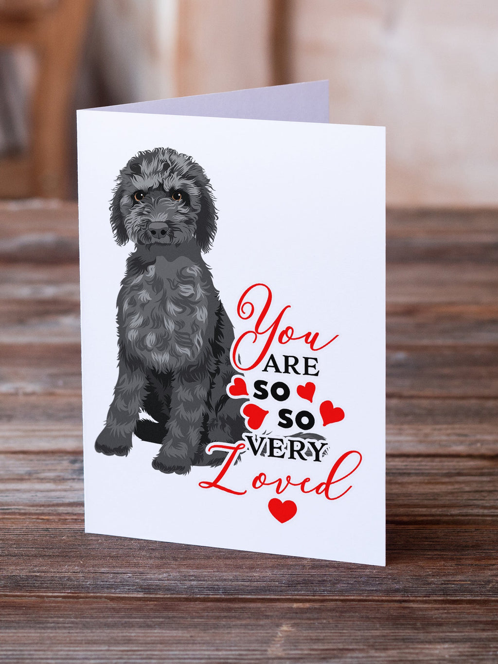 Doodle Black #2 so Loved Greeting Cards Pack of 8 Blank Cards with Envelopes Whimsical A7 Size 5x7