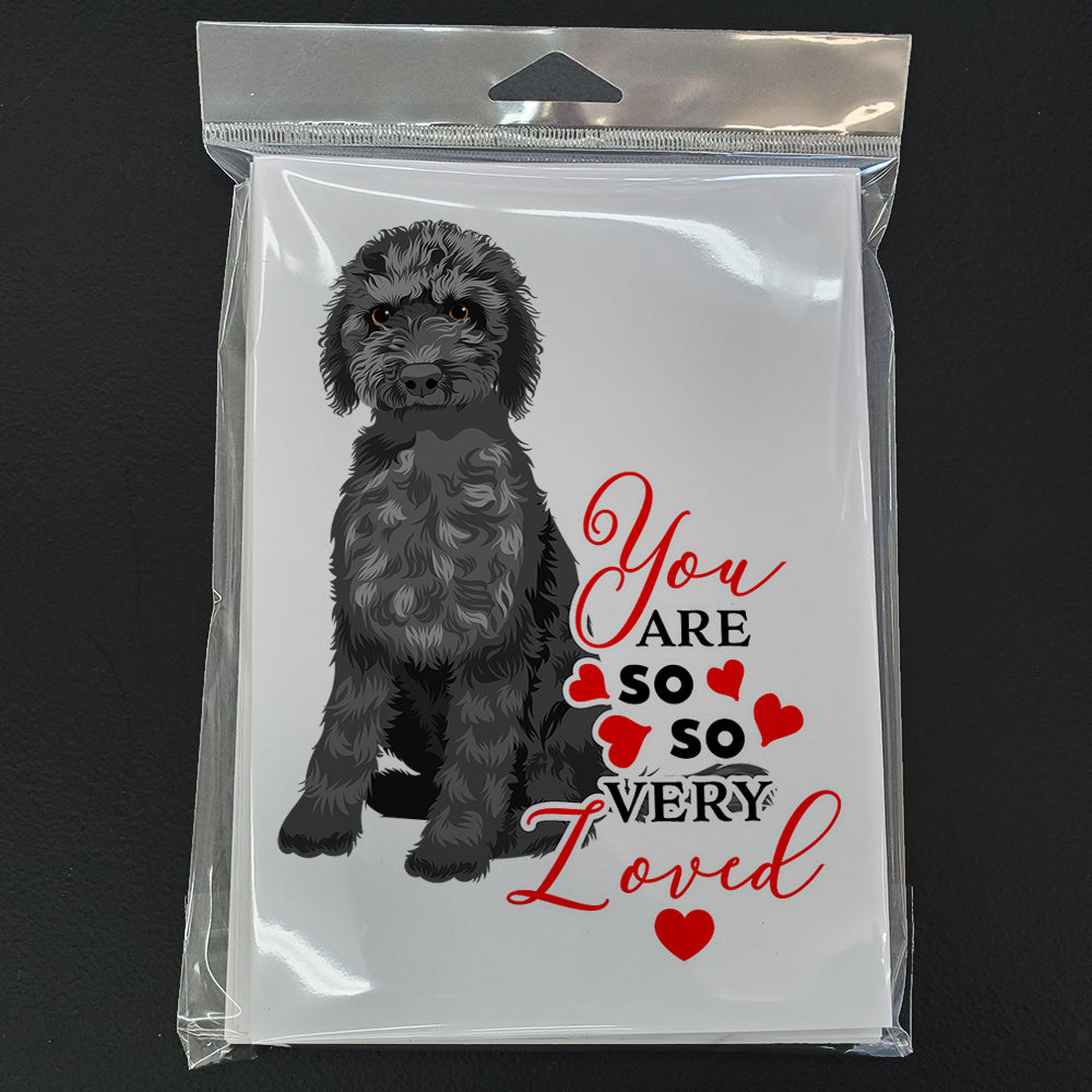 Doodle Black #2 so Loved Greeting Cards Pack of 8 Blank Cards with Envelopes Whimsical A7 Size 5x7