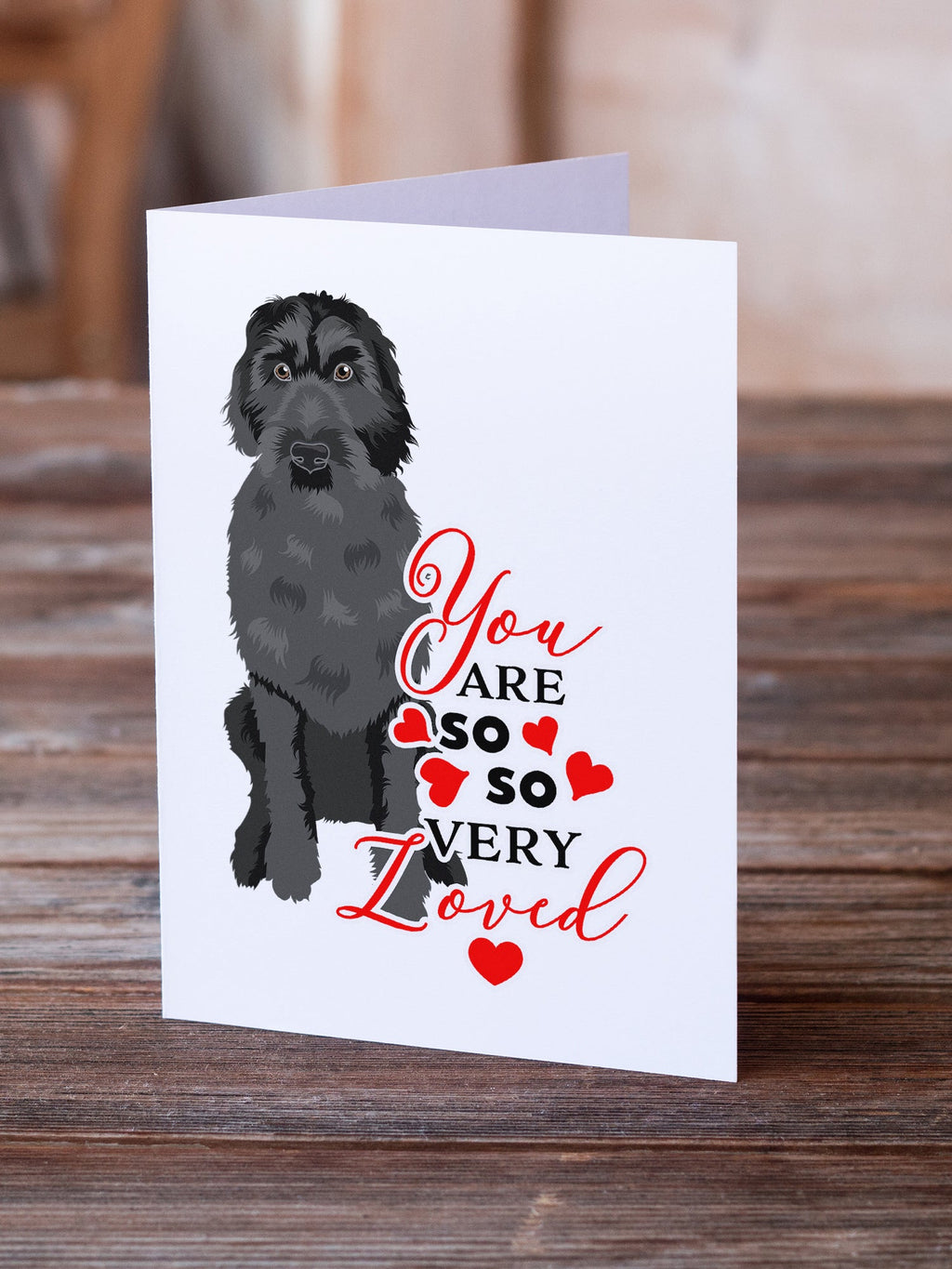 Doodle Black #3 so Loved Greeting Cards Pack of 8 Blank Cards with Envelopes Whimsical A7 Size 5x7