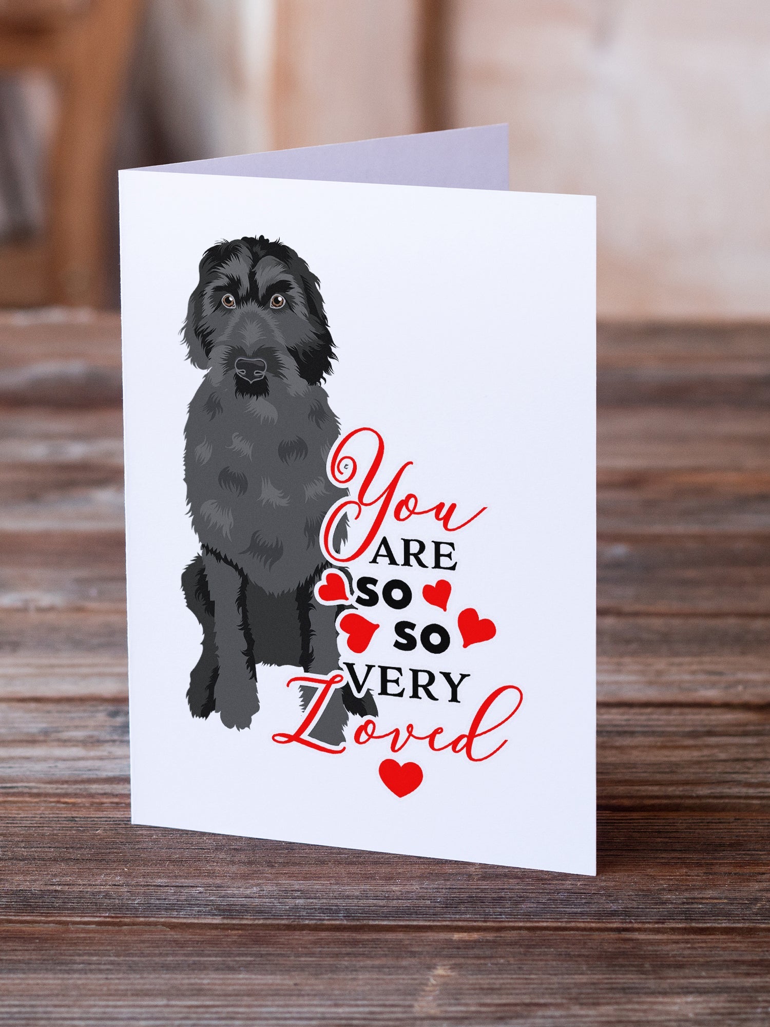 Doodle Black #3 so Loved Greeting Cards Pack of 8 Blank Cards with Envelopes Whimsical A7 Size 5x7
