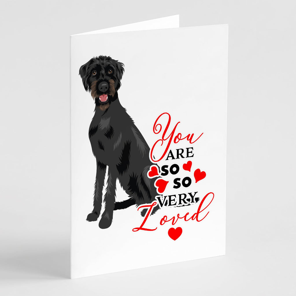 Doodle Black and Tan so Loved Greeting Cards Pack of 8 Blank Cards with Envelopes Whimsical A7 Size 5x7