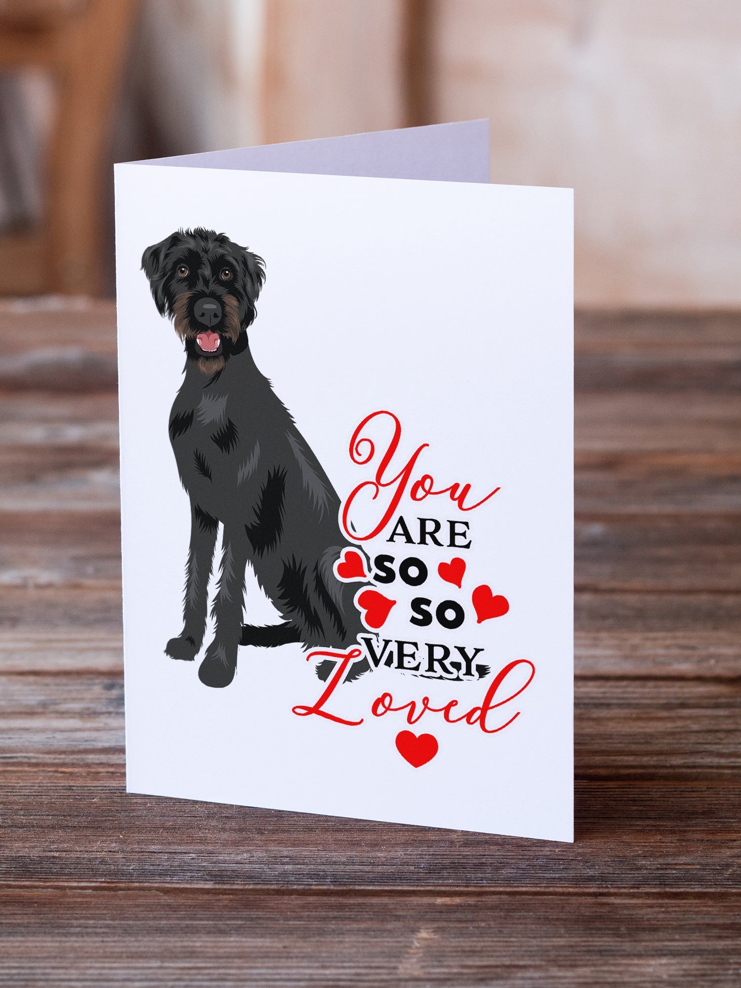 Doodle Black and Tan so Loved Greeting Cards Pack of 8 Blank Cards with Envelopes Whimsical A7 Size 5x7