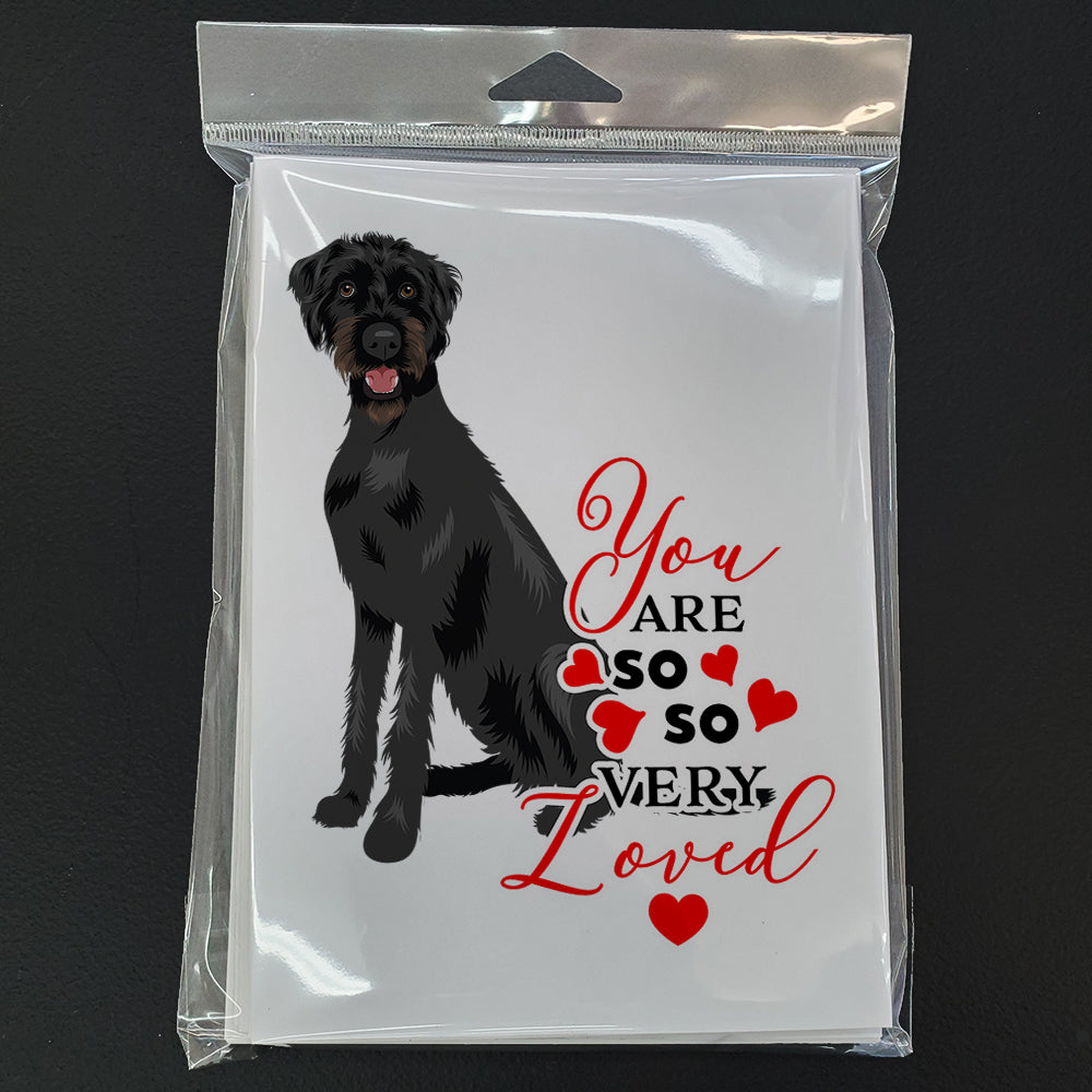 Doodle Black and Tan so Loved Greeting Cards Pack of 8 Blank Cards with Envelopes Whimsical A7 Size 5x7
